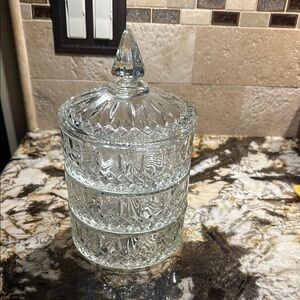 Crystal Clear Glass Storage Jar with Lid